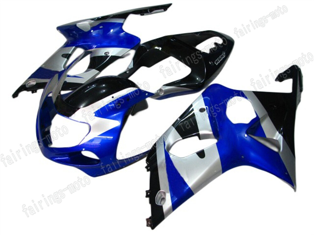 GSX-R 1000 2000-2002 ABS Fairing Plastics Set in Silver Blue Black