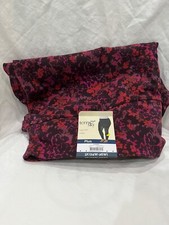 New Terra  Sky High Rise Fitted Leggings Plus Women Floral Maroon Black 3x,4x