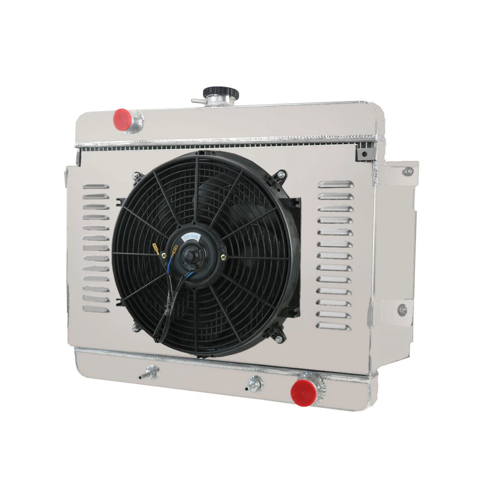 4 Row Radiator Shroud Fan For 69-70 Chevy Impala Bel Air Biscayne Caprice. Foto 2 de 4