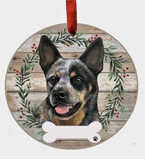 Australian Cattle Dog Wreath Ornament Personalizable Christmas Holiday