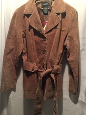 Women's Outbrook Light Brown Belt Saddle Stitch Jacket With Belt, Size L, Nwt