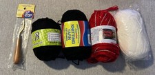 Lot Of Yarn 4 Full  Partial With Latch Hook Tool