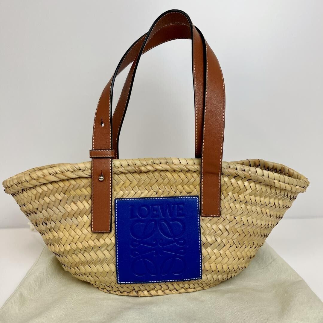 LOEWE authentic Basket Bag Tote Bag Women Blue Made in Spain LOEWE authentic Basket Bag Tote Bag Women Blue Made in Spain