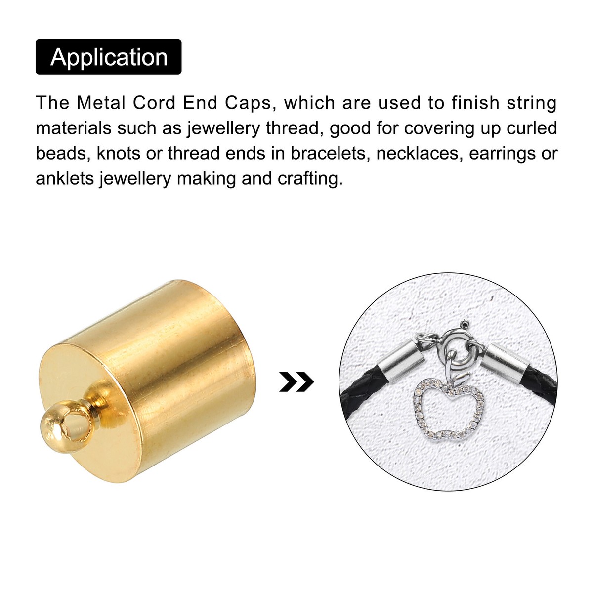End Caps For Jewelry Making Mandala Crafts Metal Glue-in Barrel
