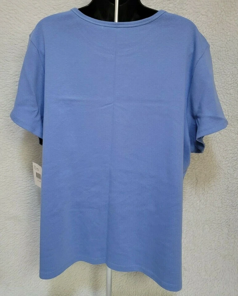 Izod Womens Shirt Top Blouse Size 2X Capri Blue NEW - Image 4 of 4