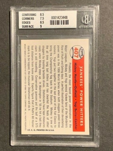 1997 TOPPS MANTLE #23 M.MANTLE/Y.BERRA 1957 - Picture 2 of 2
