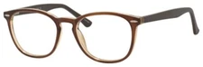 ENHANCE EN4067 UNISEX PLASTIC EYEGLASSES 50-19-148 BROWN/CRYSTAL WITH SOFT CASE
