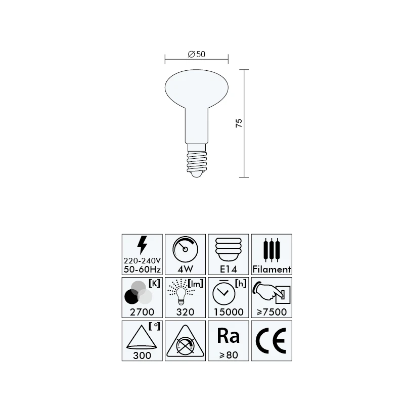 10 x Leuchtmittel LED Reflektor E14 R50 4W warmweiss Lampe dimmbar silber - Bild 4 von 4