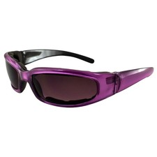 Chix Rally Padded Motorcycle Sunglasses Translucent Purple Frames Gradient Sm...