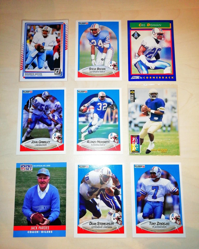 Oilers Lot Nr. 1 – Moon Start • McNair Rookie • 90s Defense • Pardee Coach - Bild 1 von 1