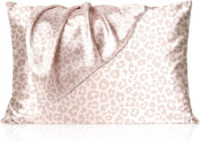 Leopard Satin Pillowcase Set, Silk Cases for Hair  Skin, 20"x26" with Zipper
