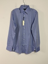 NWT Banana Republic Men's Dress Shirt Blue Slim Fit Wrinkle Resistant Size M 80