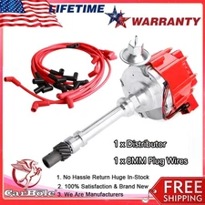 65K HEI Distributor & Spark Plug Wire For Chevy SBC V8 283 396 400 427 9000RPM