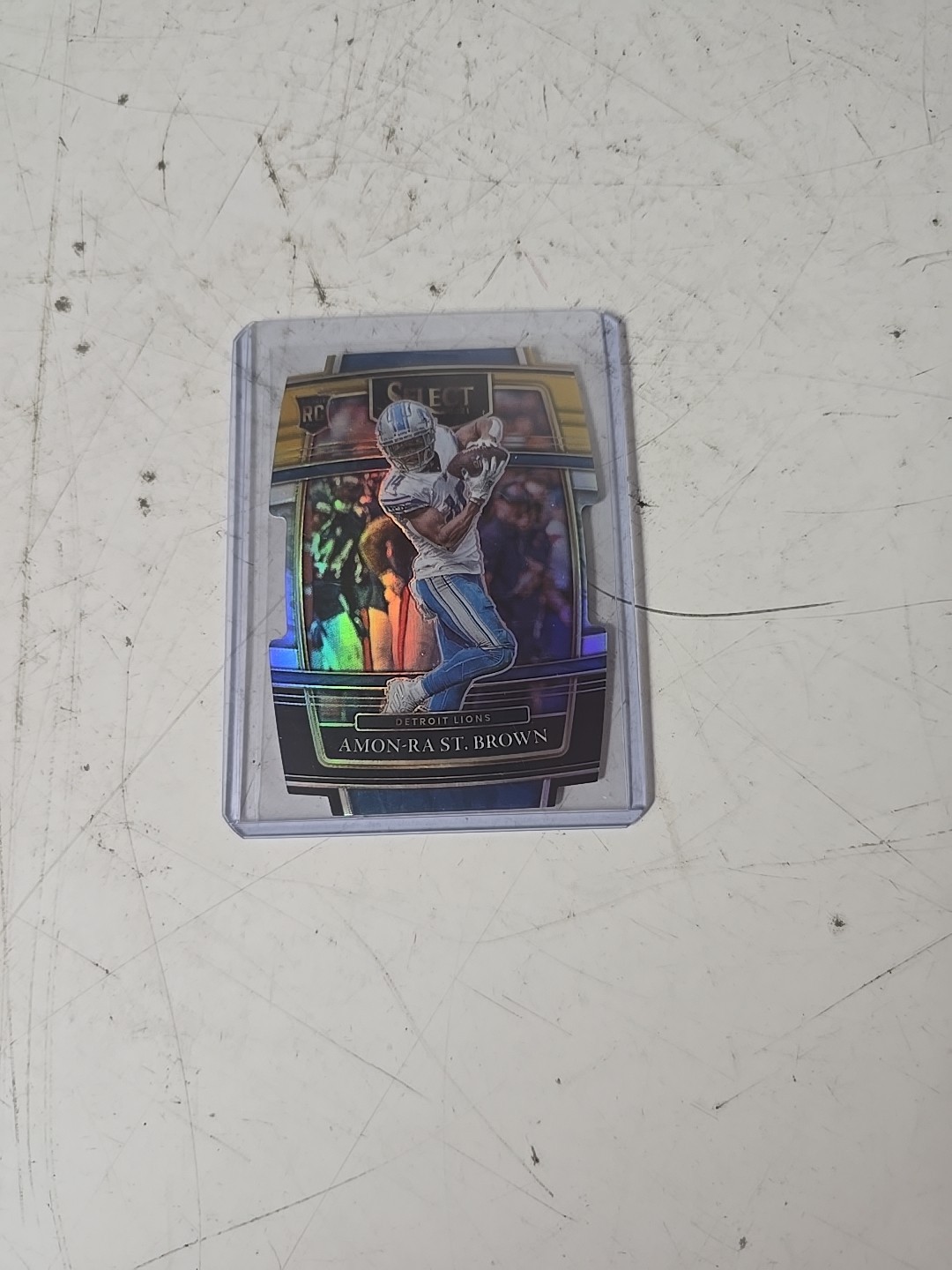 AMON-RA ST. BROWN 2021 SELECT CONCOURSE ROOKIE DIE CUT BLACK GOLD PRIZM #73