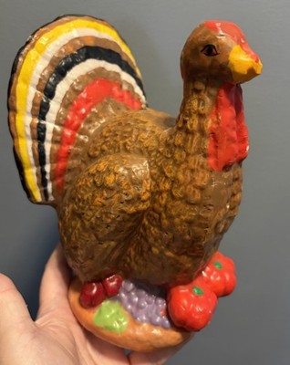 Vintage Thanksgiving  Turkey Candle Sitting with Vegetables Never Lit