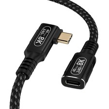 1.6FT/0.5M 90 Degree Right Angle USB C Extender Thunderbolt 4 240W 40Gbps