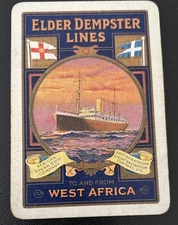 1 SWAP PLAYING CARDS OLD ENGLISH ELDER DEMPSTER SHIPPING LINES AD