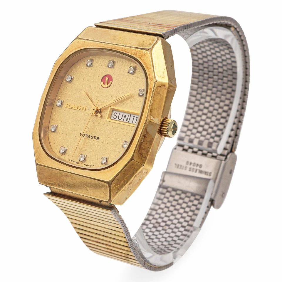 Reloj Hombre Vintage Rado Voyager Día Fecha Automático Ref. 636.3260.2: PARA REPARACIÓN Foto 3 de 4