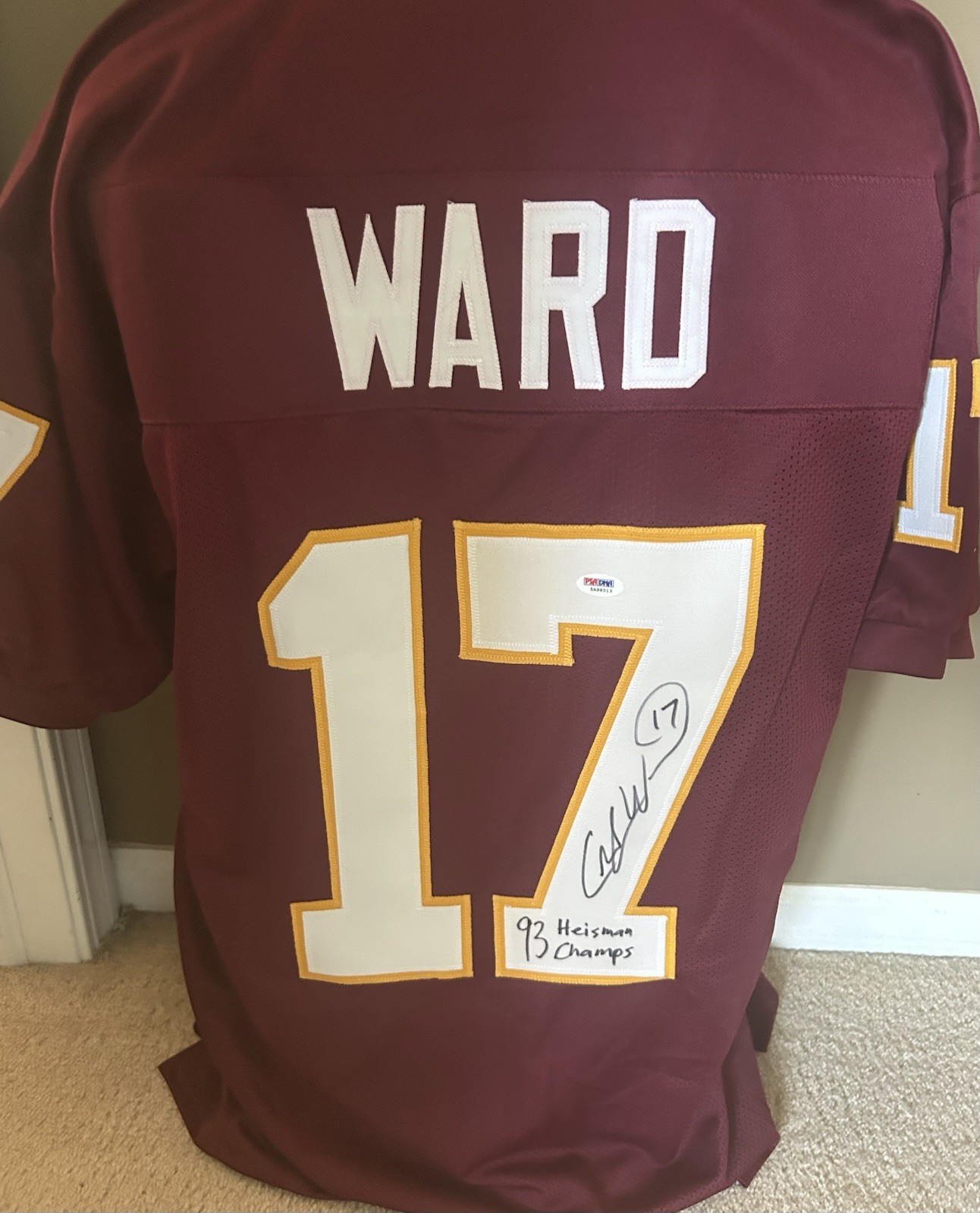 Charlie Ward Autographed Signed Florida State Seminoles / Florida State Custom Jersey PSA 