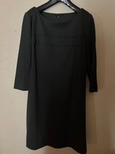 UNIQLO Dark Gray Knee-Length Dress M 3/4 Sleeve Casual Style