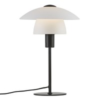 Tischleuchte Verona, E27, IP20, Schwarz, Glas Opal Weiß