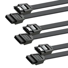 SATA Cable III for SSD HDD Data,3 PCS 6Gbps Straight Angle 15 Inch Sa...