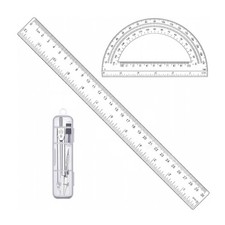 Geometry Set with Container Clear-Scale Geometry Tools with Container