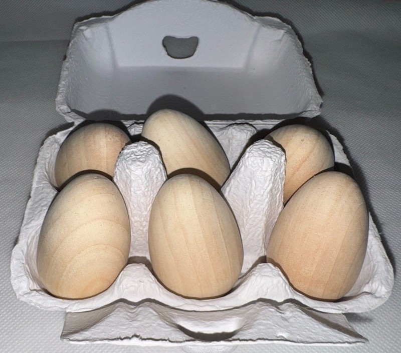 Kid Made Modern 6 Wooden Eggs Craft Kit in Carton – Unpainted Art DIY Easter Set