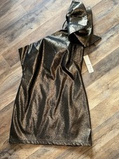 $168 NEW ELIZA J BOW DRESS METALLIC DRESS Size 10 One Shoulder Cocktail