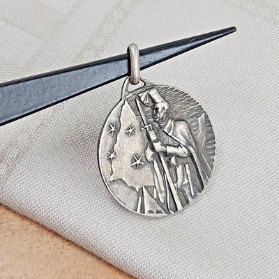 Vintage 800 Silver ''VIII Battaglione Coloniale 1896-1939 XVII'' Enamel Medallion