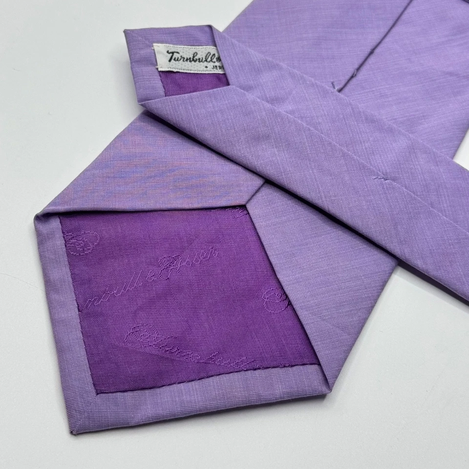Turnbull & Asser $375 MATCH SET Medium Purple Crosshatch Tie & Pocket Square - image 2 of 4