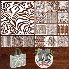 16 Pcs 6x6 Inch Geometric Stencils for Painting,Reusable Abstract Layering St...