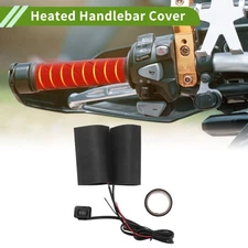 12V 3 Gear Heated Motorcycle Hand Grips Cover Handlebar Cover Metal Heating Film