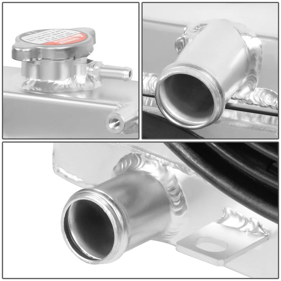 PARA 99-05 MIATA MX-5 MT NÚCLEO DE ALUMINIO RADIADOR DE 2 FILAS CON CUBIERTA DE VENTILADOR DE TRACCIÓN DE REFRIGERACIÓN Foto 4 de 4