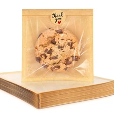 300 Pack Cookie Packaging Bags with Seal 5.7x6.5 Inch Paper Bakery Bags with ...