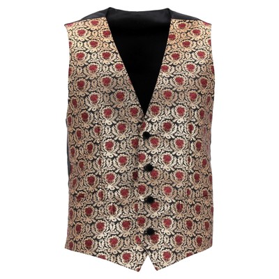 Dolce & Gabbana   Einreihige Anzugweste Mit Martini-Print Aus Mehrfarbigem