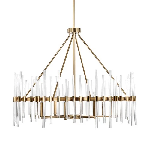 Uttermost 21389 Crystal 8 Light 39"W Ring Chandelier - Brass - Picture 1 of 5
