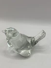 Vintage Fenton Clear Crystal Bird Sparrow Figurine Paperweight