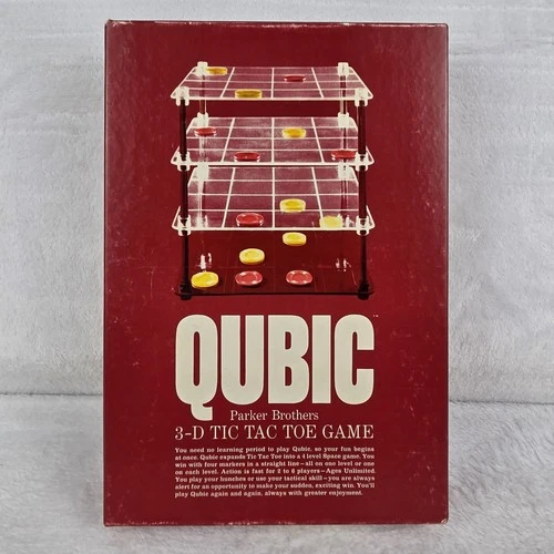 Vintage 1965 Parker Brothers QUBIC 3-D Tic-Tac-Toe Game No.400 Complete