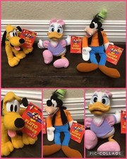 DAISY DUCK Pluto Goofy Bean Bag NWTs NEW AUTHENTIC DISNEY Lot Of 3 , So Cute 