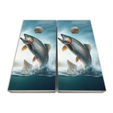 Trout Cornhole Board Wrap Decal Cornhole Skins SET