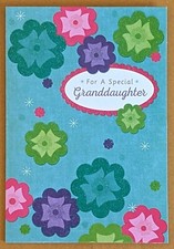 "For A Special Granddaughter" Birthday Greeting Card  Envelope 5x7" 