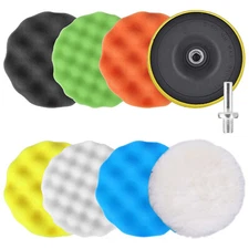 9pcs 5in Car Polishing Buffing Pad Waxing Sponge Set Foam Polisher Kit for Drill