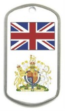 Royaume-Uni Grande-Bretagne Angleterre royale anglaise armoiries écusson bataille drapeau royaume chien étiquette