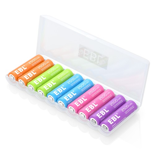EBL 1.2V AA AAA Rechargeable Batteries 2500mAh 1100mAh Colorful NiMH Battery LOT - Picture 29 of 59