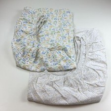 Lot Of 2 Koala Baby Unisex White Cotton Animal Print Polka Dot Crib Sheets Set