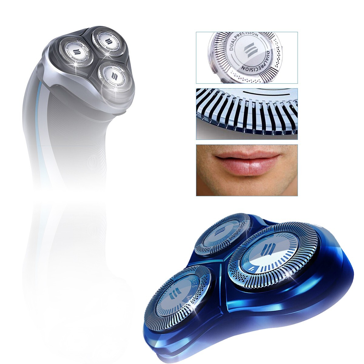 HQ8 Replacement Heads for Philips Norelco Aquatec Shavers, Razor Blades