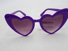 Ridering Women Fashion Goggle Heart Sunglasses Love Heart Shaped purple