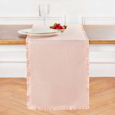 Linen Table Runner for Spring and Easter, Dining Kitchen Solid, Juliette Ruffle