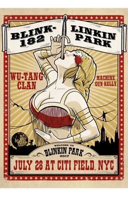 Rare BLINKIN PARK Blink 182 Linkin Park Cancelled 2017 Promo